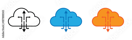 Cloud Computing Data Storage Technology Flat Vector Icon