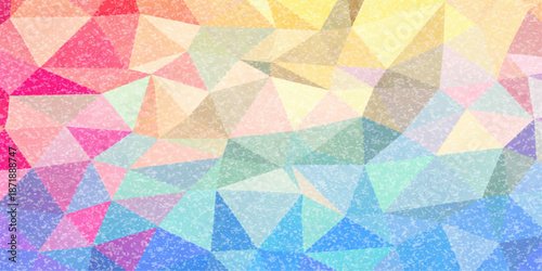 This seamless abstract geometric pattern features a colorful mosaic of triangle and diamond shapes in a blue and green spectrum vector design, creating a textured wallpaper backdrop for modern art