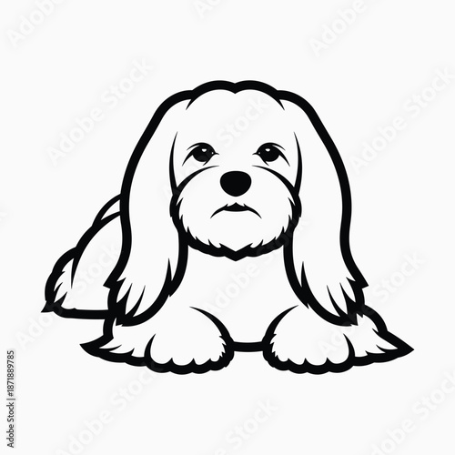 Cute dog sitting isolated on white background, Vector, illustration