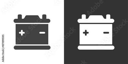 Car Battery or Vehicle Battery icon. Solid glyph series icon