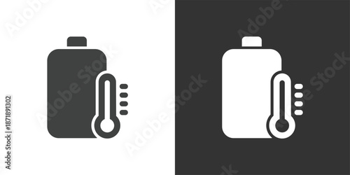 Battery Temperature Heat Indicator icon. Solid glyph series icon
