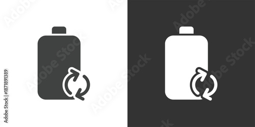 Battery Replacement or Update icon. Solid glyph series icon