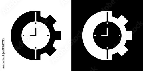 Part Time Icon Sheet Black And White