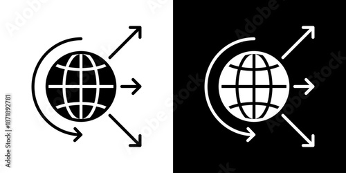 Expansion Plan Icon Sheet Black And White