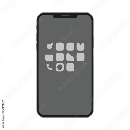 Smartphone with icons on screen