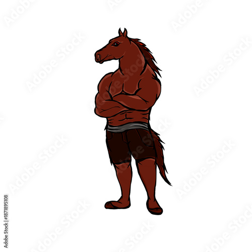 horse mascot vector illustration