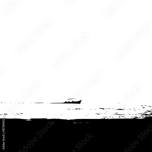 vector illustration of a boat in the sea