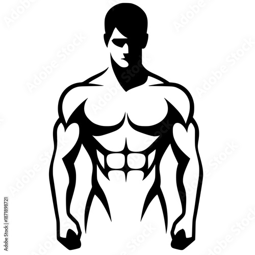 Silhouette of a muscular male body