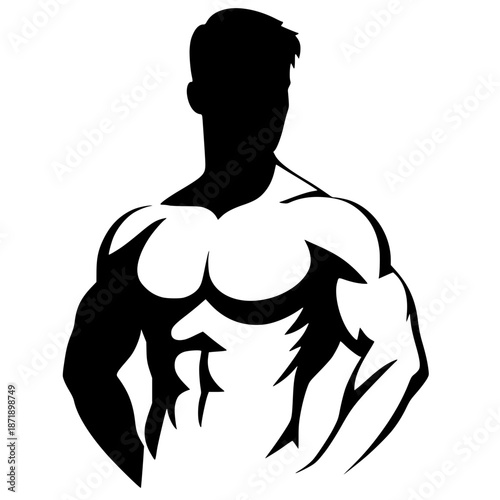 Silhouette of a muscular male body