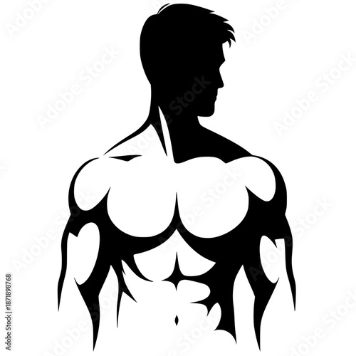 Silhouette of a muscular male body