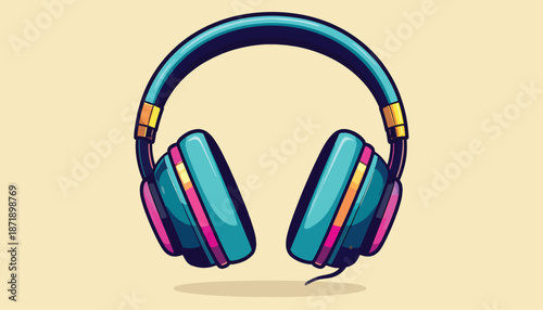 Stylish Teal and Pink Headphones for Music Lovers.