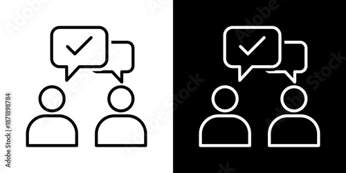 Effective Communication Icon Sheet Black And White