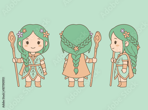 Cute Chibi Fairy Character Design.