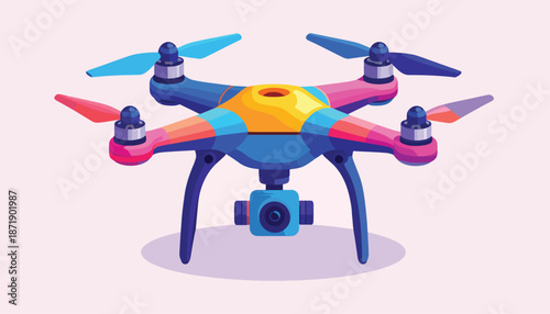 Colorful Drone with Camera for Aerial Photography and Videography.