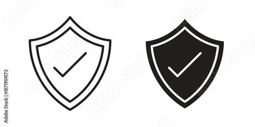 Insured icons in a black filled and outlined style. Set of vector icons