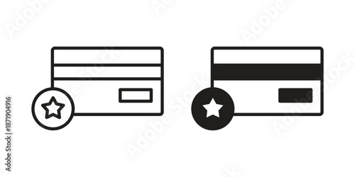 Loyalty program icons in a black filled and outlined style. Set of vector icons