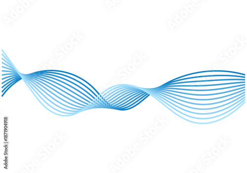 Ondas de líneas azules abstractas con movimiento fluido 