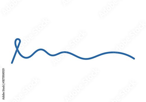 Trazo de línea ondulada y garabato de color azul 