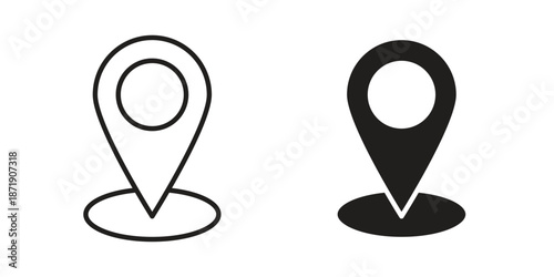 Free Download Pin icons in a black filled and outlined style. Set of vector icons - GFXLoad