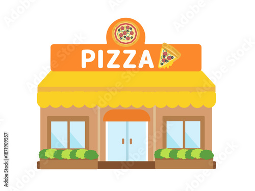ピザ専門店の建物イラスト