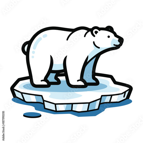A polar bear on melting ice