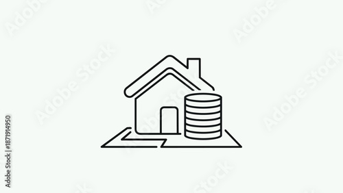 Real Estate Investment Property Financial Growth Icon.