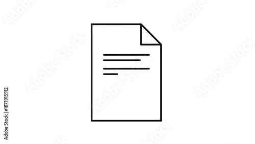 A simple black line drawing of a document with a folded corner on a white background