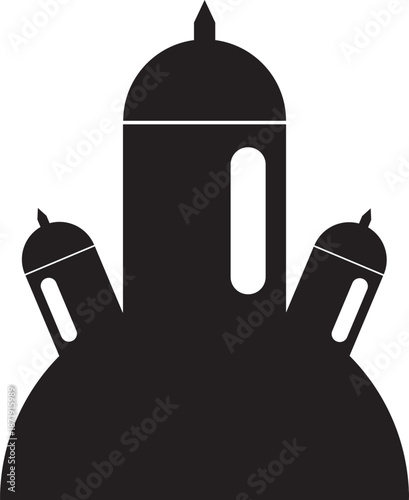 Islamic Dome, Minaret Vector Graphic For Ramadan Moon Illustrations And Eid Mubarak Greetings.
