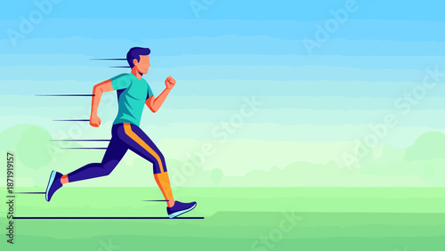Dynamic Runner in Motion A Vibrant Illustration of Speed and Agility.
