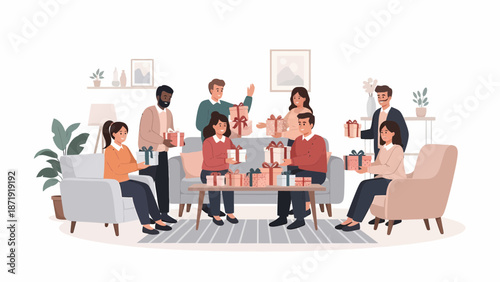 Family Gathering with Gifts A Celebration of Togetherness.