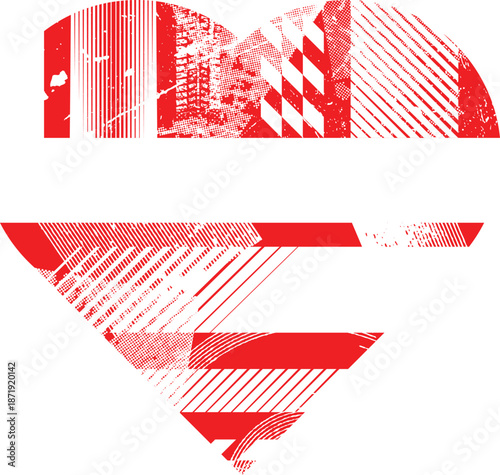 Textured hearts vector. Glitched social media templates . Trendy defect error heart . Glitched, Grunge cyber punk symbol with distressed effect. Heart with a halftone dots screen print texture.
