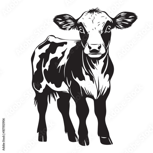 black and white cow