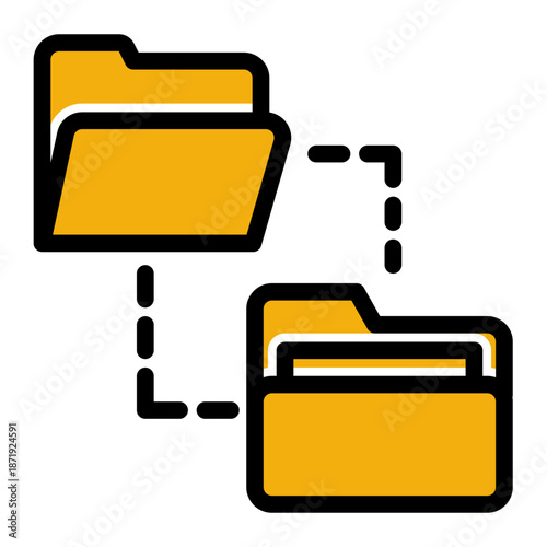 Networking File Folder Storage Icon from Network and Database Icon Collection (Solid Color Lineal style)