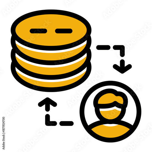 Configure Monitor Authorize Administrator Icon from Network and Database Icon Collection (Solid Color Lineal style)