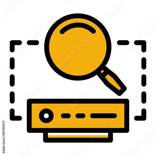 Query Locate Filter Find Icon from Network and Database Icon Collection (Solid Color Lineal style)