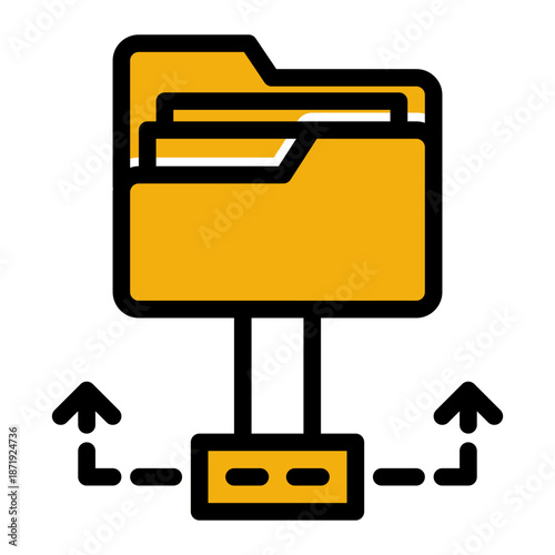 Access Link Share Map Icon from Network and Database Icon Collection (Solid Color Lineal style)
