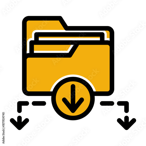 Retrieve Receive Uncompress Save Icon from Network and Database Icon Collection (Solid Color Lineal style)