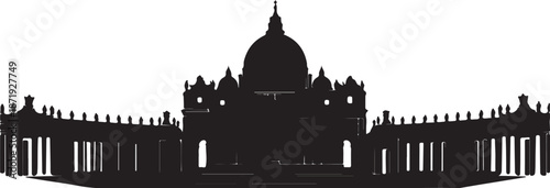 St. Peter's Basilica Vatican City Silhouette Vector Illustration for Architecture and Travel Design