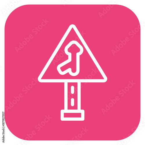 Vector Design Merging Road Icon Style