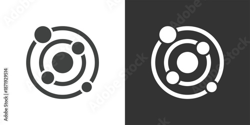 Solar System icon. Solid glyph series icon