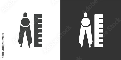 Measuring Tools icon. Solid glyph series icon