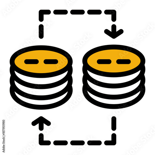 Migrate Relay Sync Send Icon from Network and Database Icon Collection (Outline Color Lineal style)