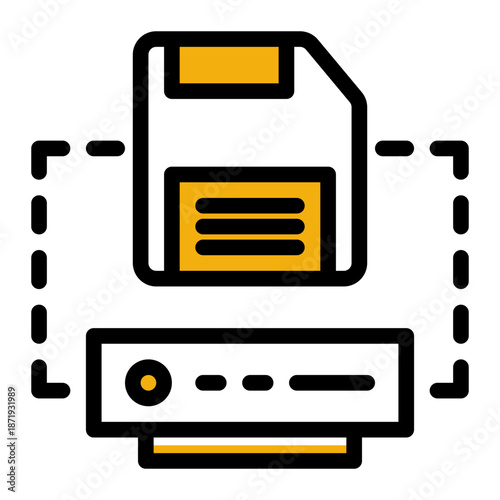 Backup Recover Archive Storage Icon from Network and Database Icon Collection (Outline Color Lineal style)