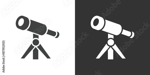 Astronomy Telescope icon. Solid glyph series icon