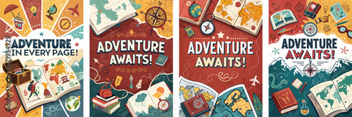Adventure awaits book fair poster series inspiring young explorers to discover new worlds