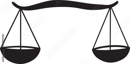 Balance Scale Icon in Black and White Color