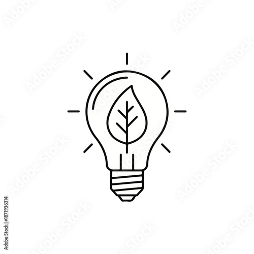 Eco friendly lightbulb icon representing green energy and sustainable solutions