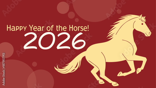 Celebrating the year of the horse in 2026 Vector, illustration