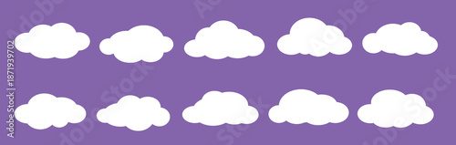 empty comic clouds on purple background cartoon cloud 