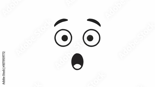 Surprised Face Emoji Cartoon Character.
